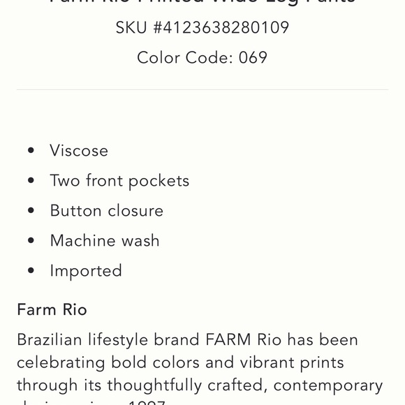 FARM Rio Anthropologie Strawberry Print Wide-Leg Pants - Picture 6 of 13